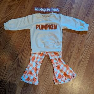 Pumpkin Kids Costume Set - Cream and Orange